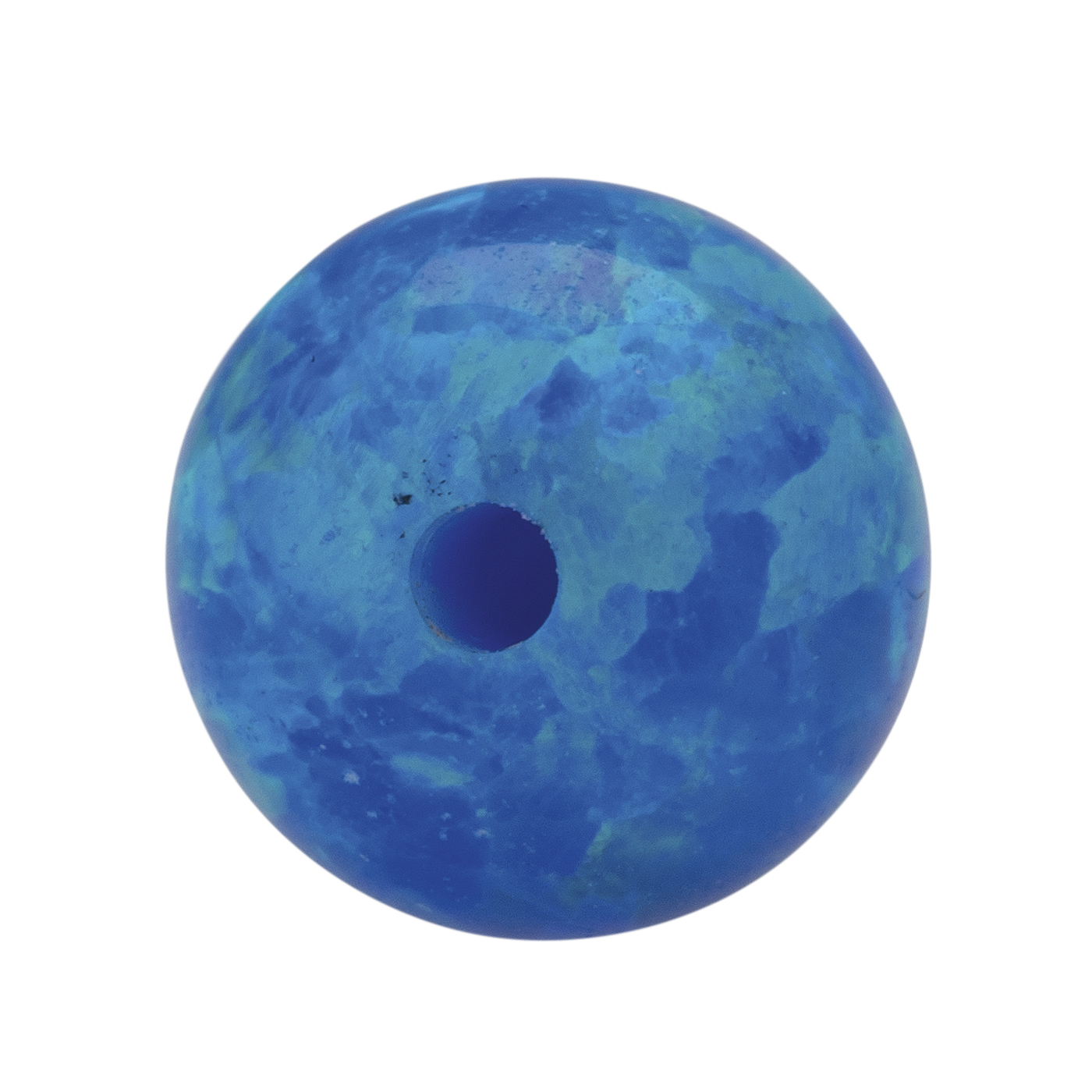 Opal Imitation Ball, Blue, ø 6 mm, Spot Drilled - 1 piece