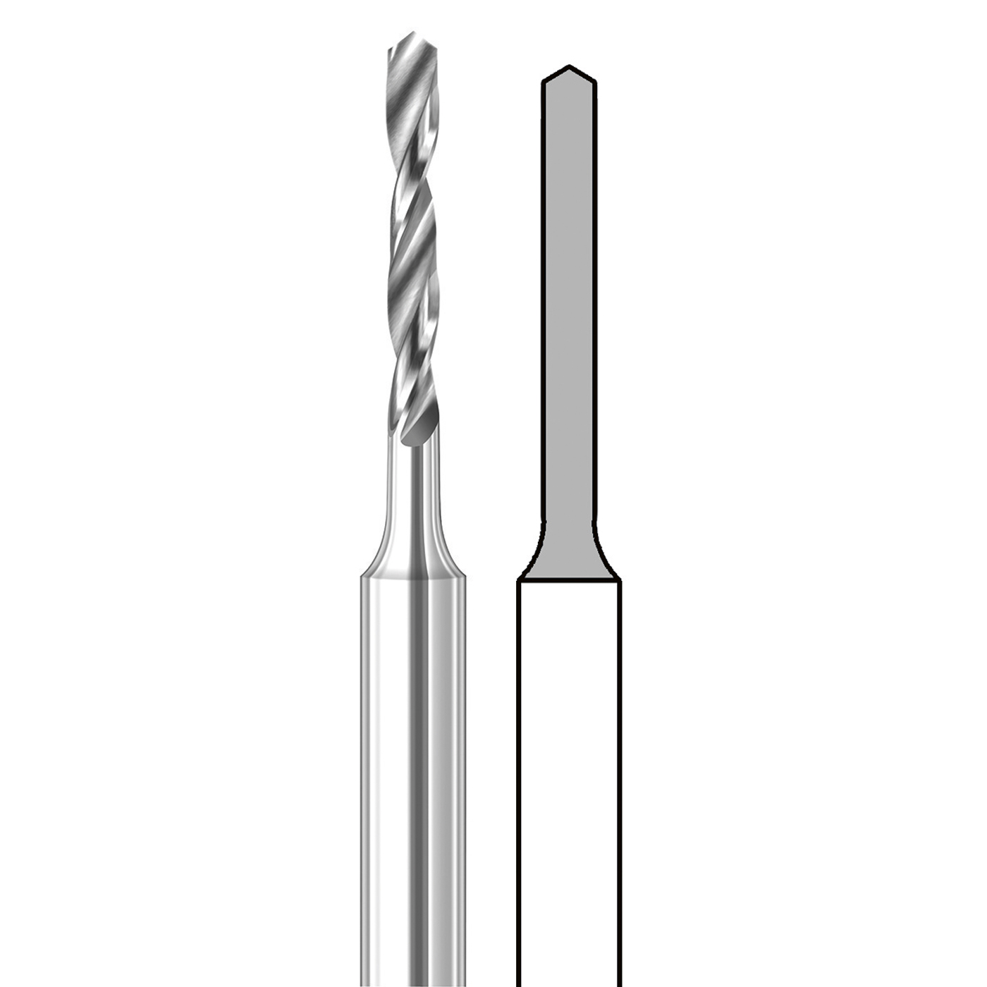 Busch HM-Spiralbohrer, Fig. 4203S, ø 1,2 mm - 2 Stück