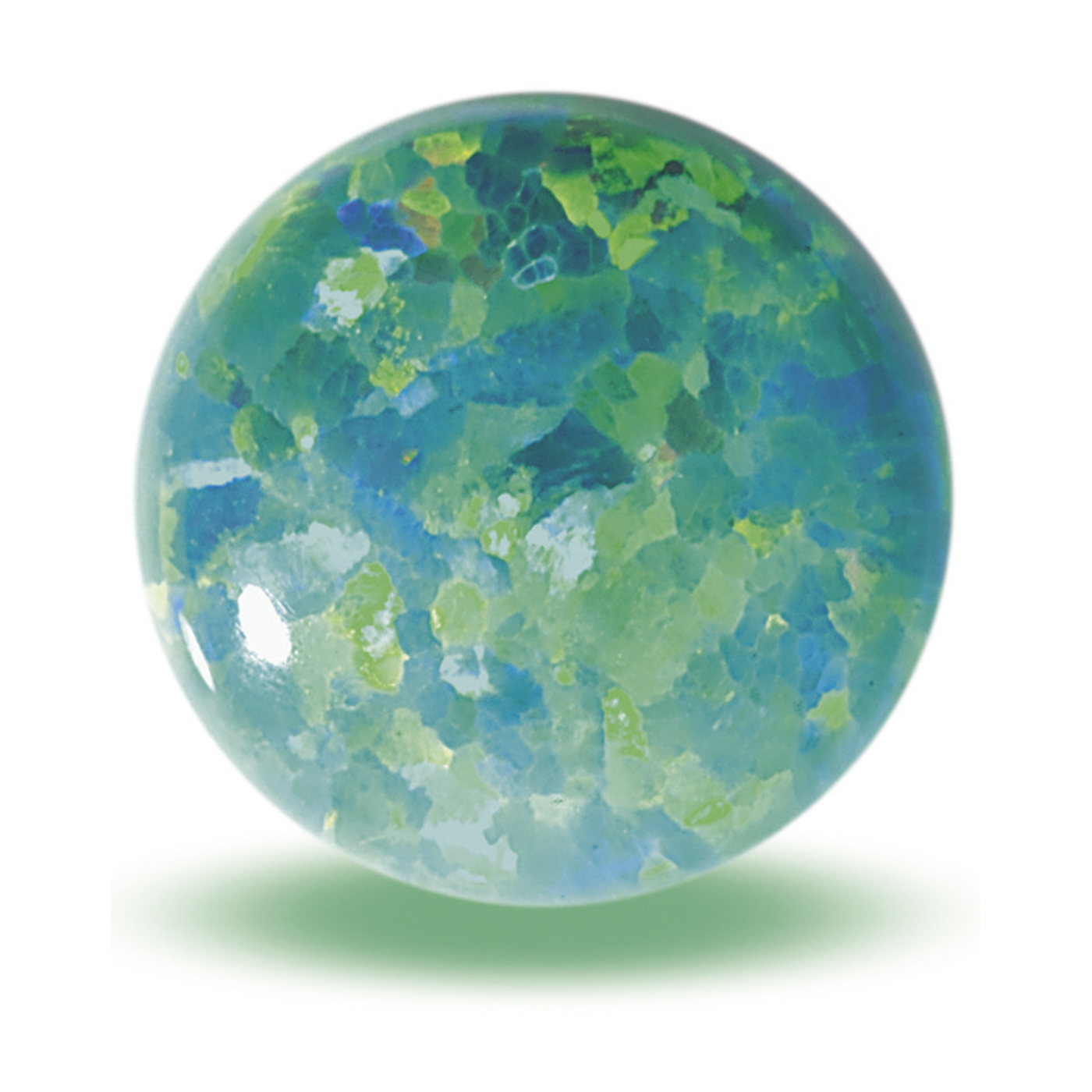 Opal Imitation Ball, Green, ø 10 mm, Drilled Through - 1 piece