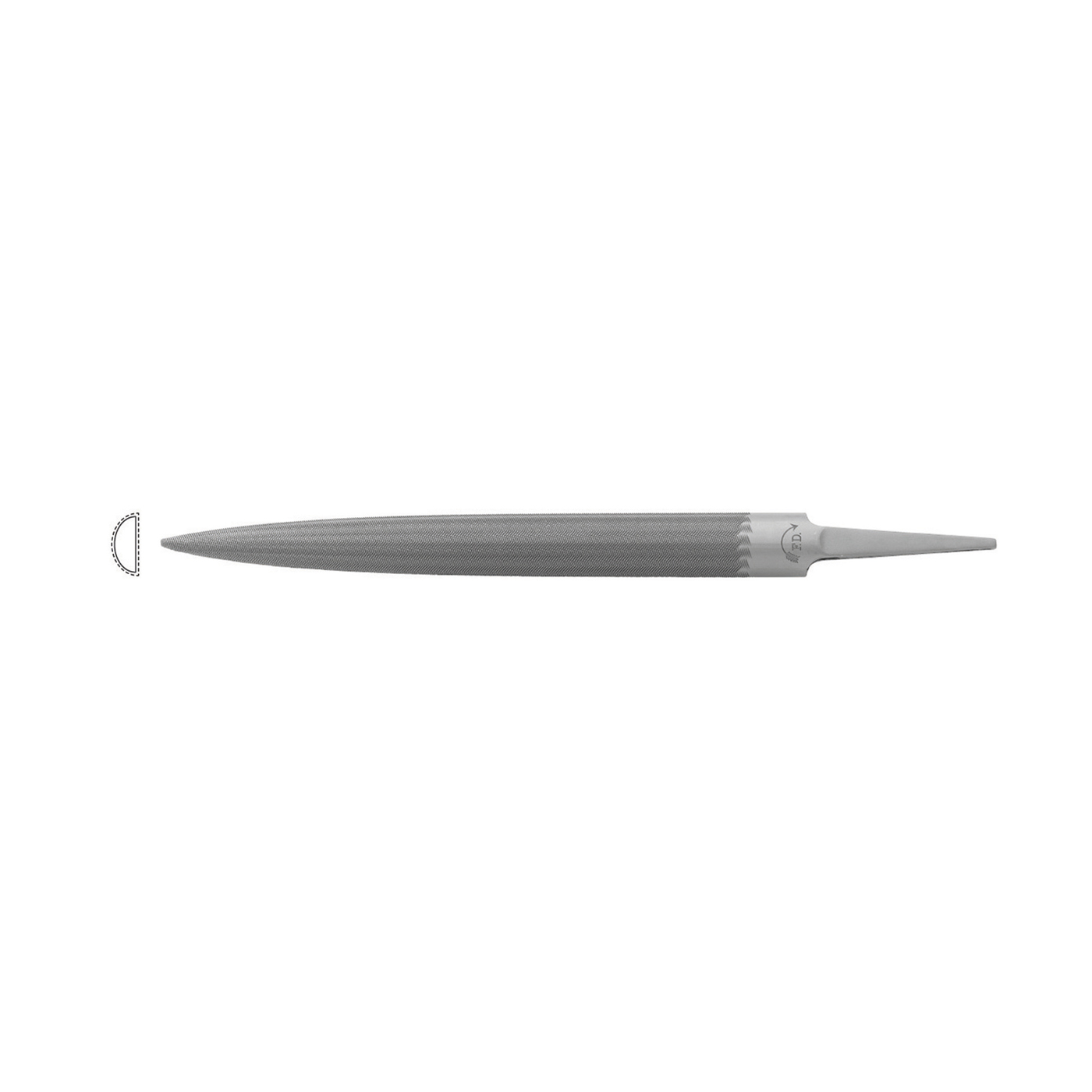 Precision File, Half-Round, Cut 2 - 1 piece