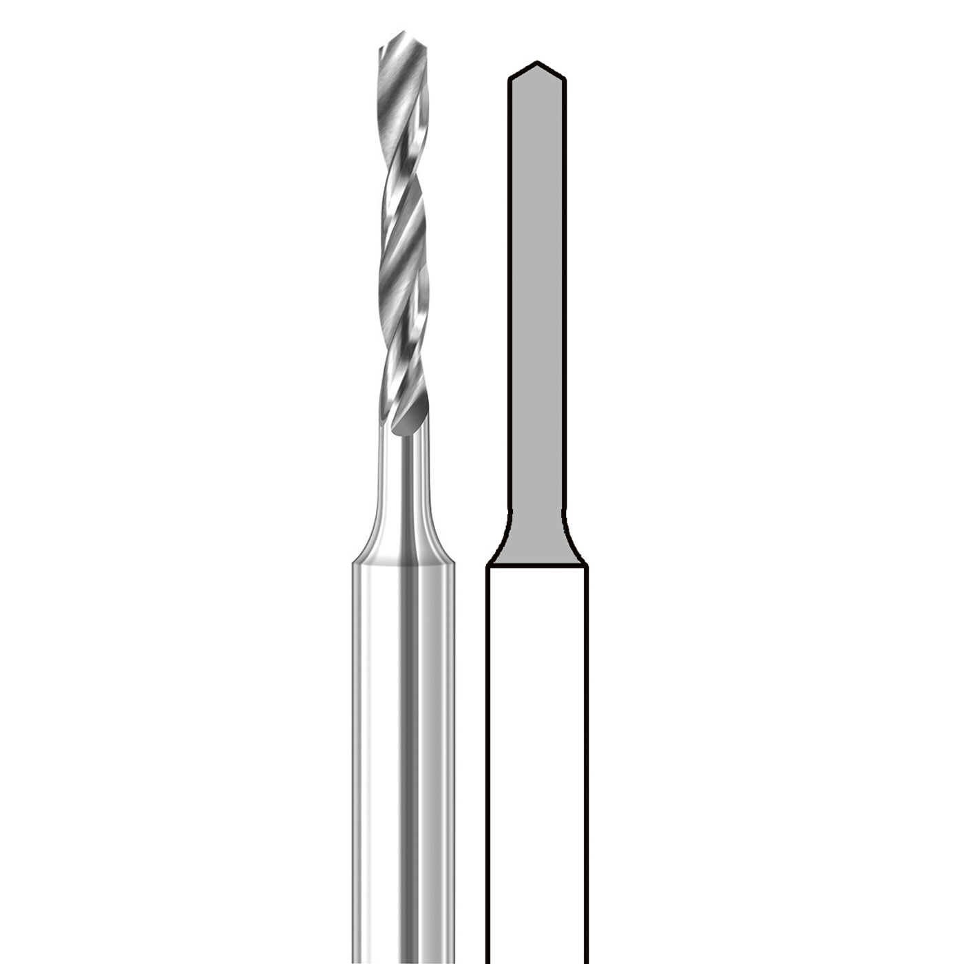 Busch HM-Spiralbohrer, Fig. 4203S, ø 1,3 mm - 2 Stück