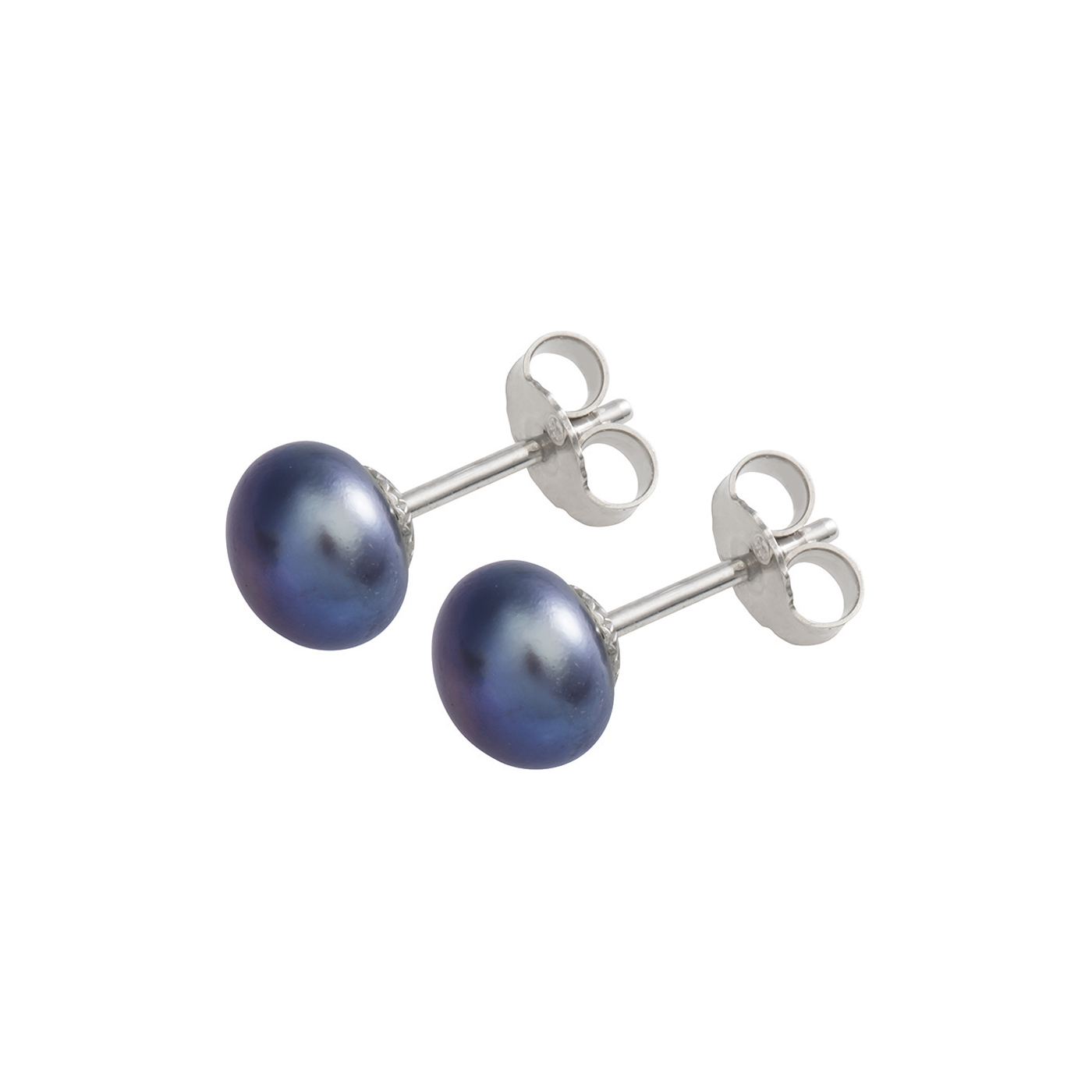 Earrings Freshwater Pearls Peacock, 925Ag, Pearl-ø 7-8 mm - 1 pair