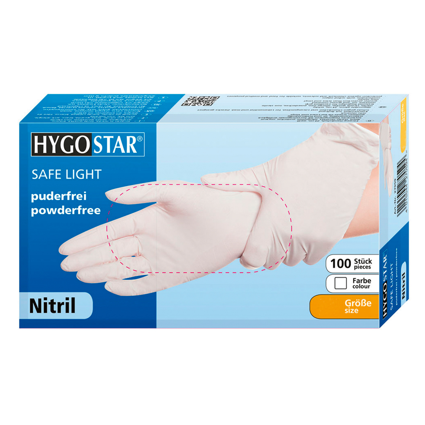 Hygostar Safe Light Nitrile Gloves, size L, white - 100 pieces