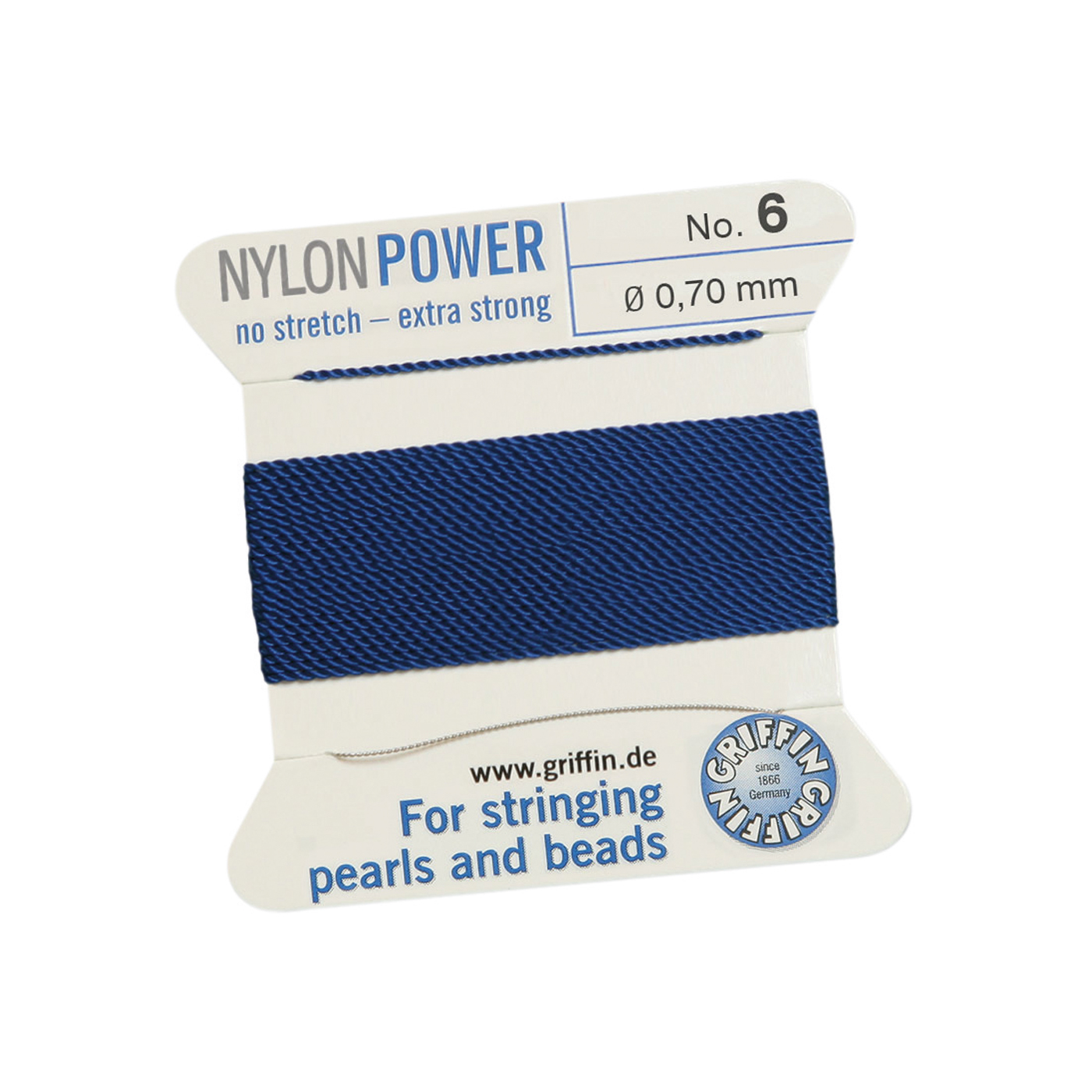 Bead Cord NylonPower Perlseide, dunkelblau, Nr. 6 - 2 m