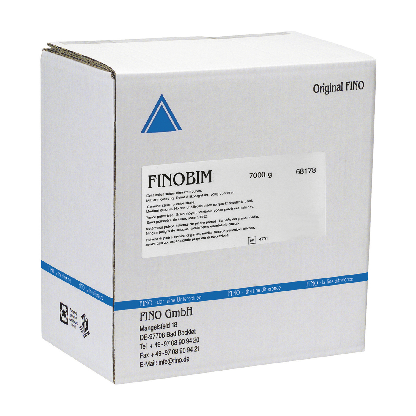 FINOBIM Pumice Powder, Medium - 7000 g