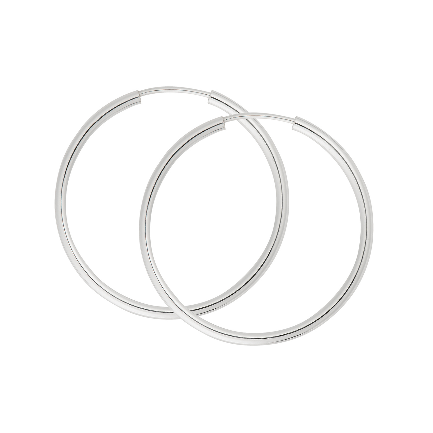 Creoles, 925Ag, ø 30 mm, Tube 2 mm - 1 pair