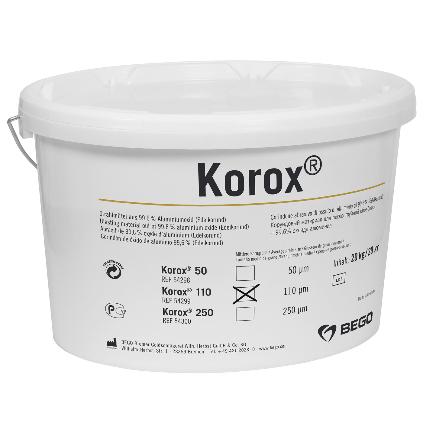 Bego Korox Edelkorund, 110 µm - 20 kg