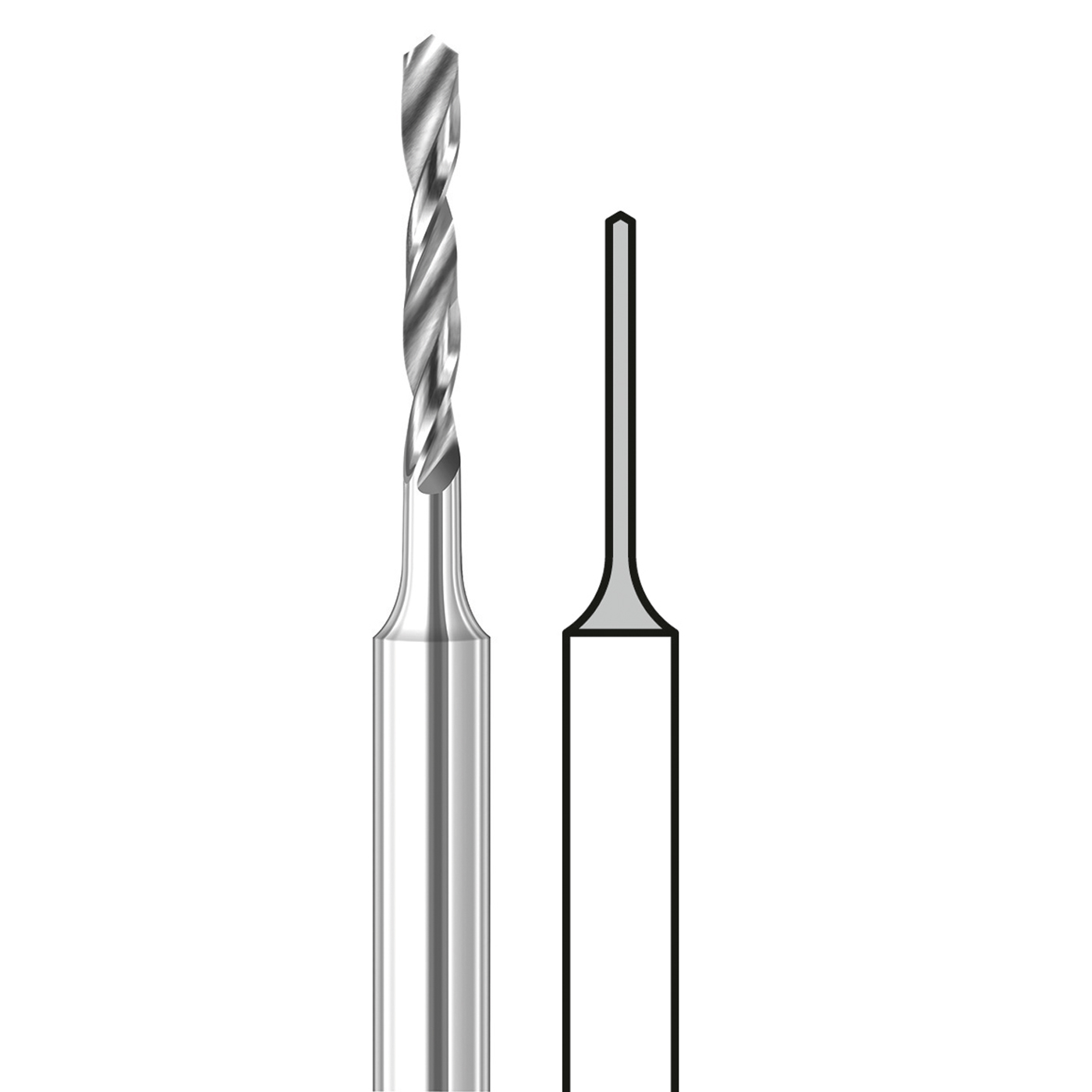 TC Spiral Drill, Fig. 4203S, ø 0.5 mm - 2 pieces