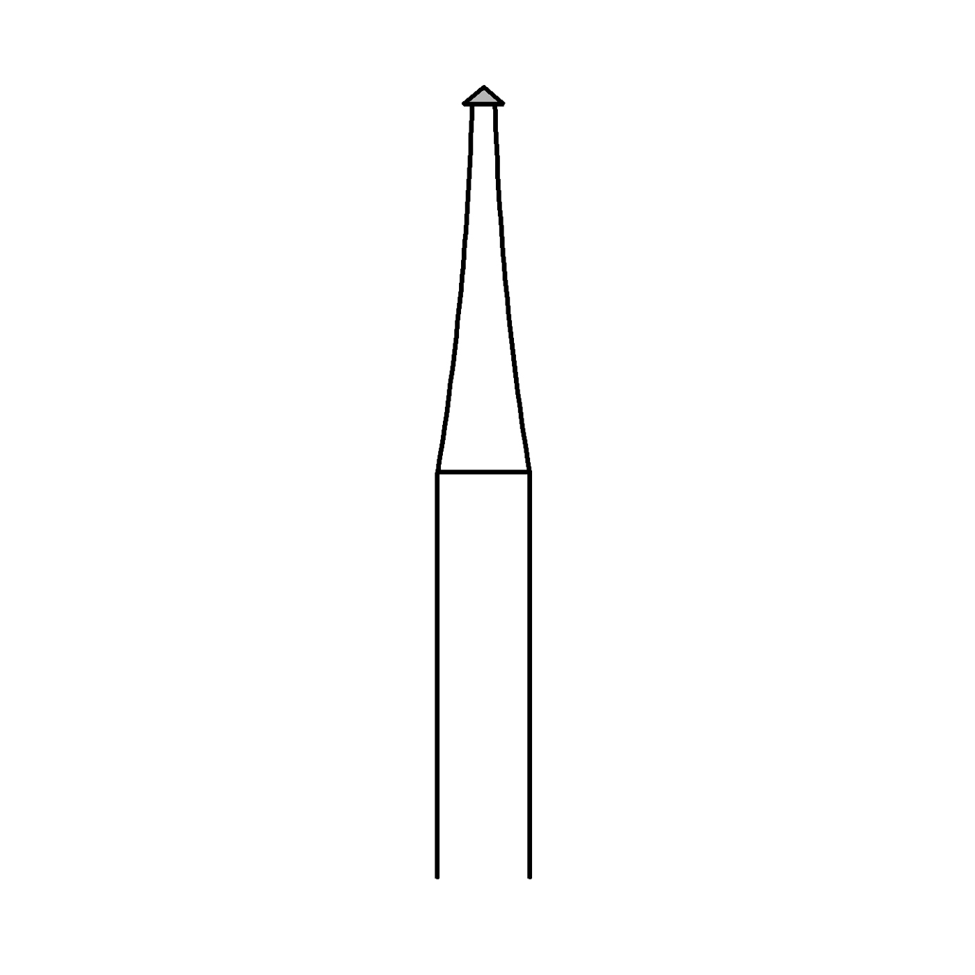 Pointed Milling Cutter, Fig. 420, ø 1.0 mm - 1 piece