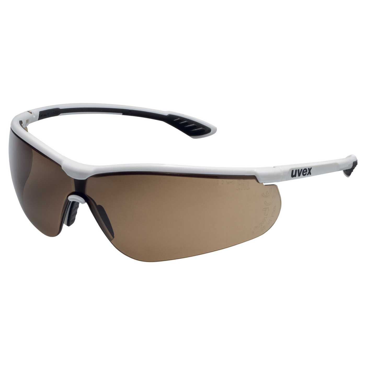 uvex sportstyle spectales Schutzbrille, Scheibe braun, F. weiß - 1 Stück
