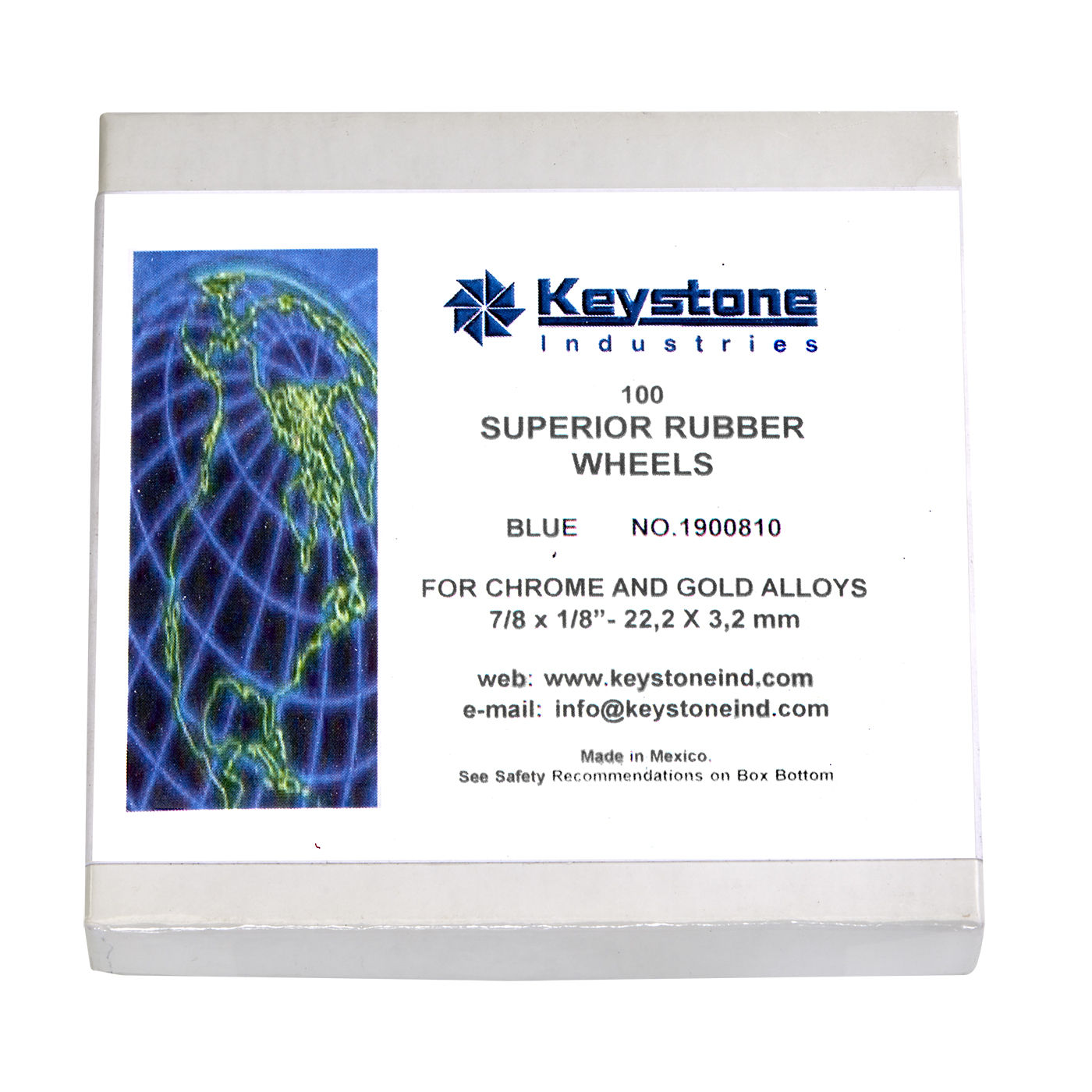 Keystone Industries Superior-Gummiräder, blau gloss - 100 Stück