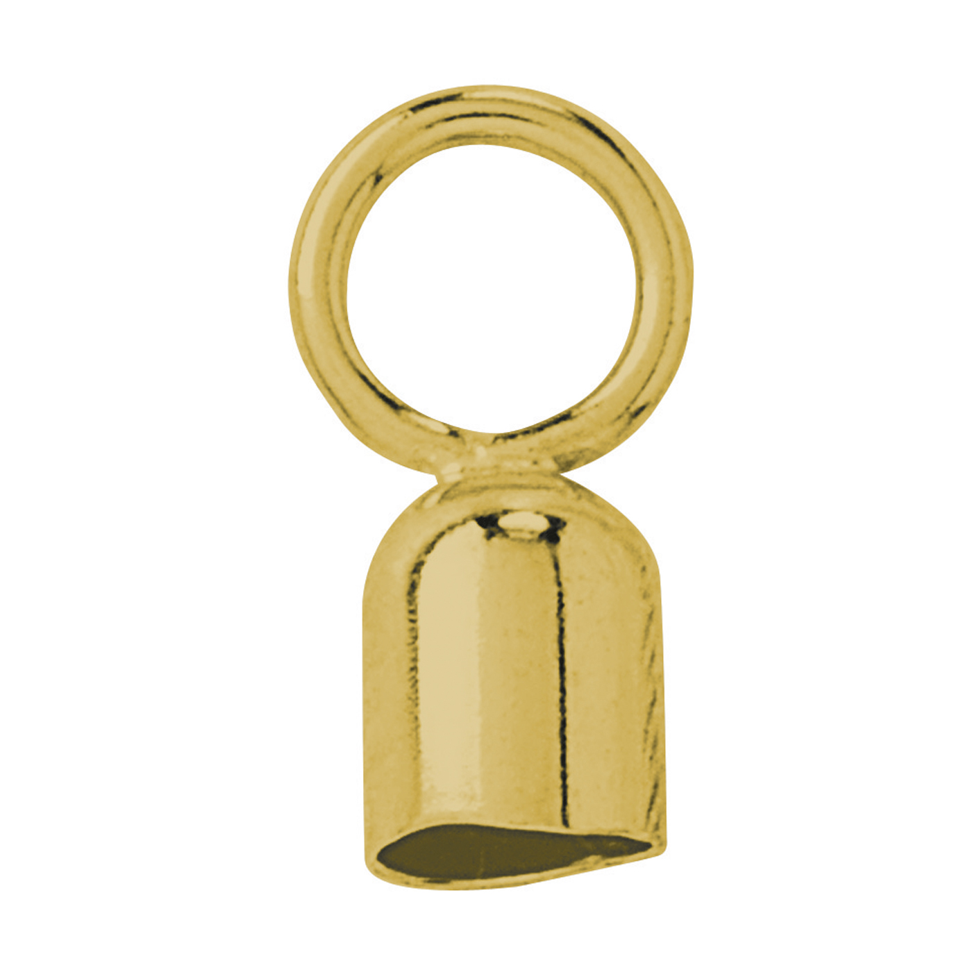 End Cap, Cylinder, Rolled Gold, ø 3 mm, Large Lug - 1 piece