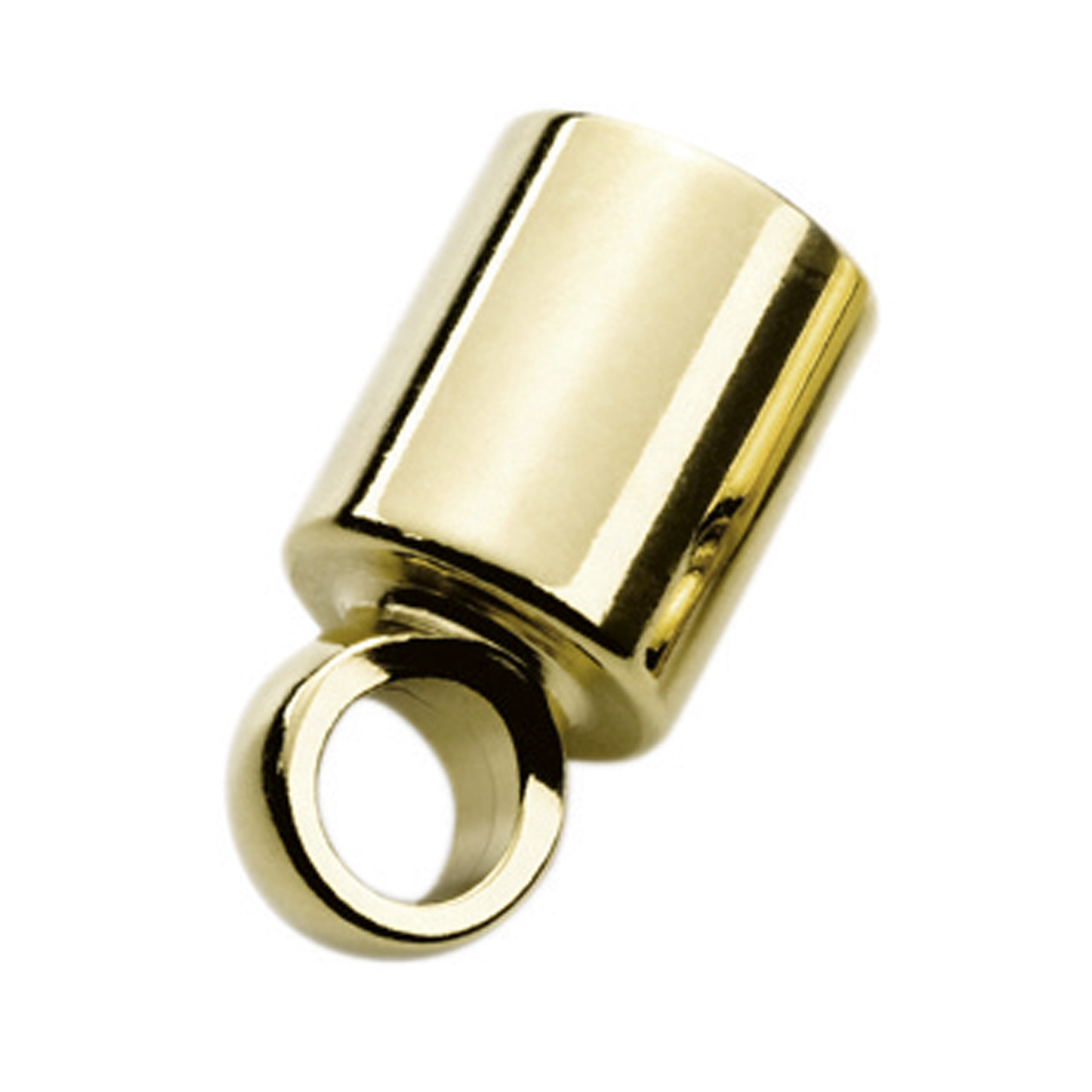 Designer End Capsules, Cylinder, 925Ag Gpl. Polished, ø5.3mm - 1 piece