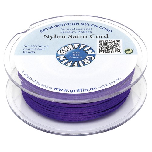 Griffin Nylon-Satinkordel, lila, ø 1 mm - 5 m