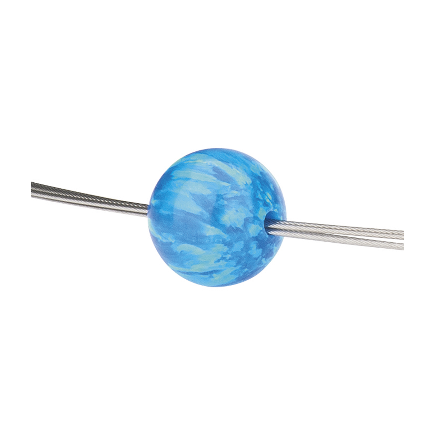 Opal Imitation Ball, Blue, ø 6 mm, Drilled Through - 1 piece