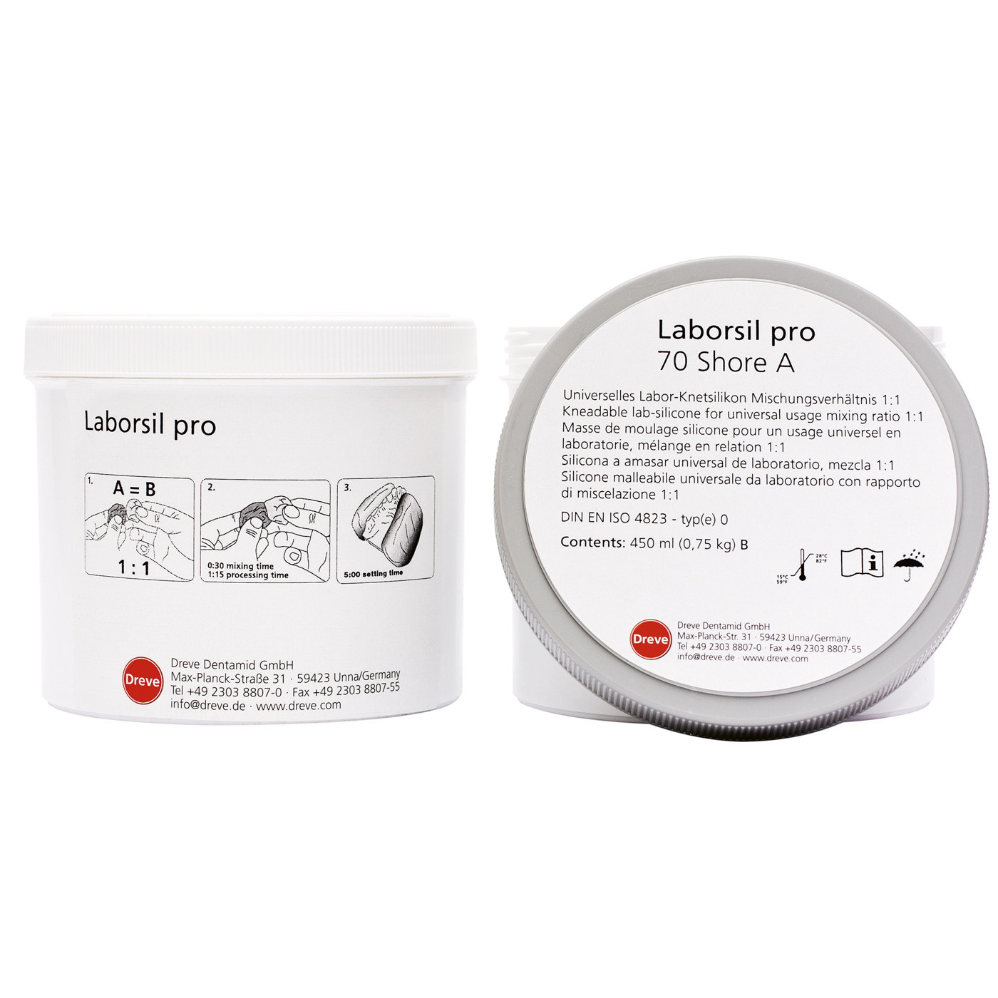 Dreve Laborsil pro 70 Silikonknetmasse - 2 x 450 ml