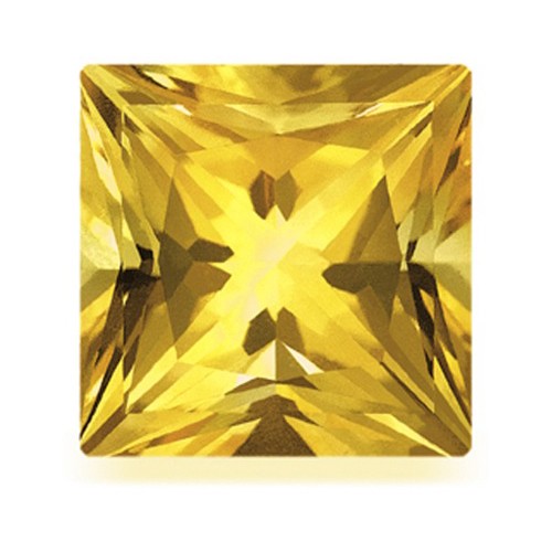 Citrine, Carré, Golden, Faceted, 2.50 x 2.50 mm - 1 piece