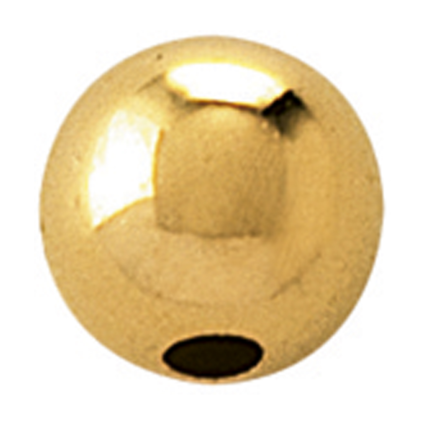 2-Hole Ball, Rolled Gold Polished, ø 3 mm - 1 piece