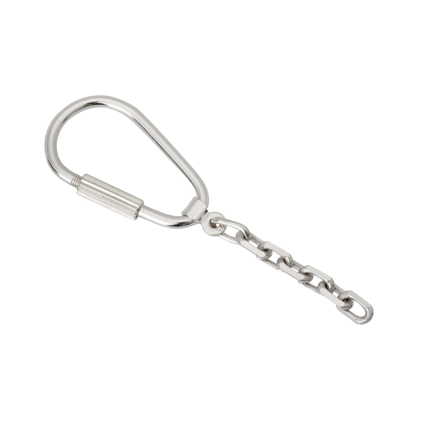 Key Ring, 925Ag, 34 x 20 mm, with Chain - 1 piece