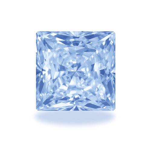 Swarovski Zirkonia, carré, facettiert, eisblau, 4 x 4 mm - 5 Stück