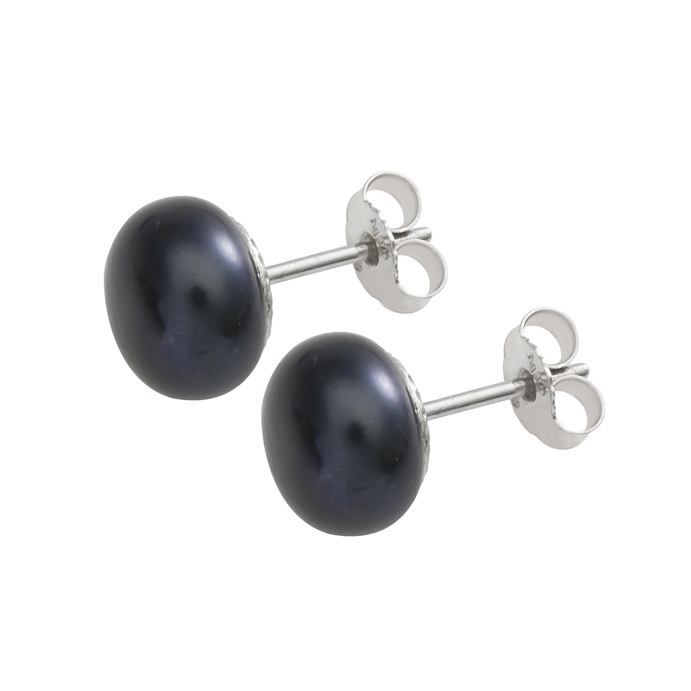 Earrings Freshwater Pearls Peacock, 925Ag, Pearl-ø 10-11 mm - 1 pair