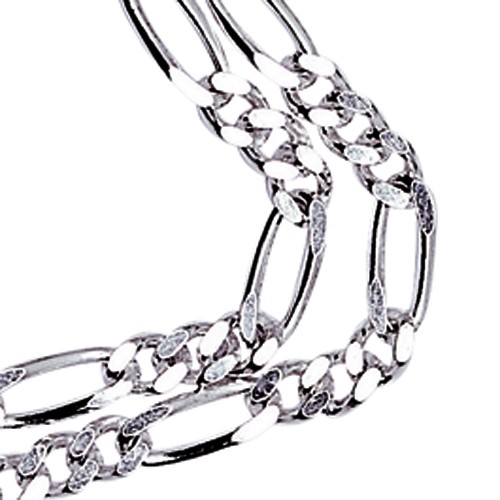 Figaro Curb Chain Diamond-Coated, 925Ag, 2.10 mm, 50 cm - 1 piece