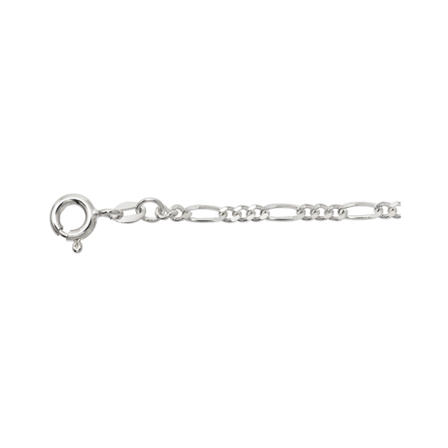 Figaro Curb Chain Diamond-Coated, 925Ag, 1.80 mm, 50 cm - 1 piece