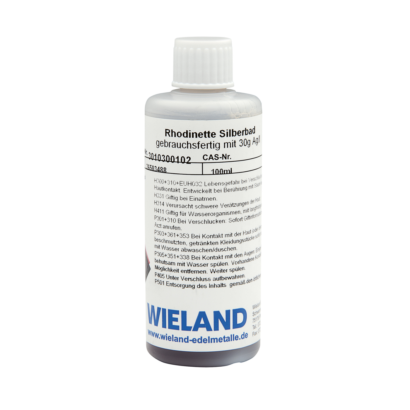 Rhodinette Silberbad, für Stiftgalvanik, 2g Ag - 100 ml