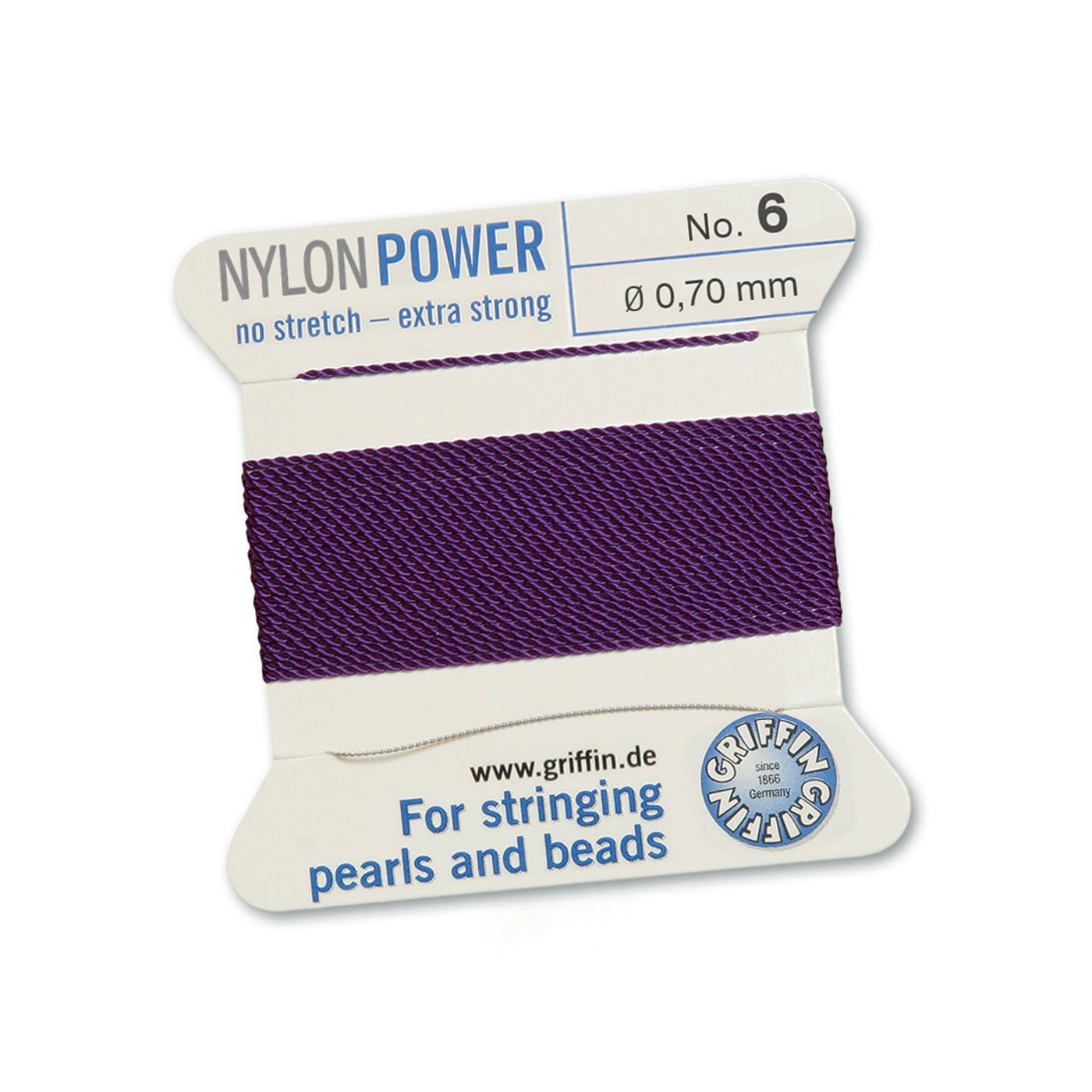 Bead Cord NylonPower, Amethyst, No. 6 - 2 m