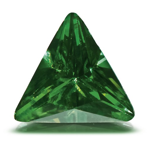 Zirconia, Triangular, Emerald Green, Faceted, 4.00 mm - 5 pieces