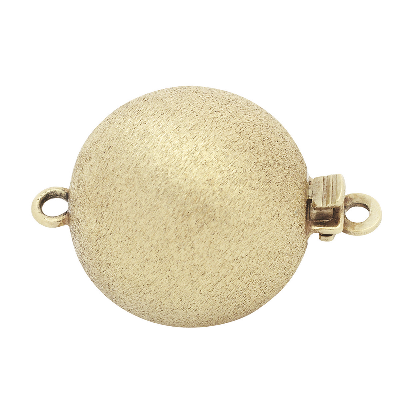 Clasp, Ball, 925Ag Gold-Plated Hammered Matt, ø 15 mm - 1 piece