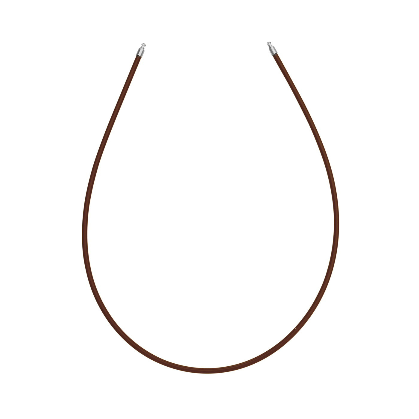 Silicone Circlet, Chocolate, ø 3 mm, 45 cm, Ball Mechanism - 1 piece