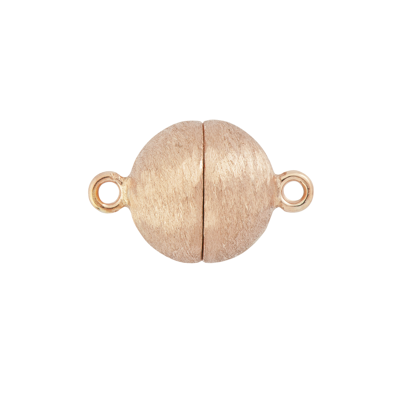 Magnetic Clasp, Ball, 925Ag Rose Gold-Plated, Milled, ø 9 mm - 1 piece