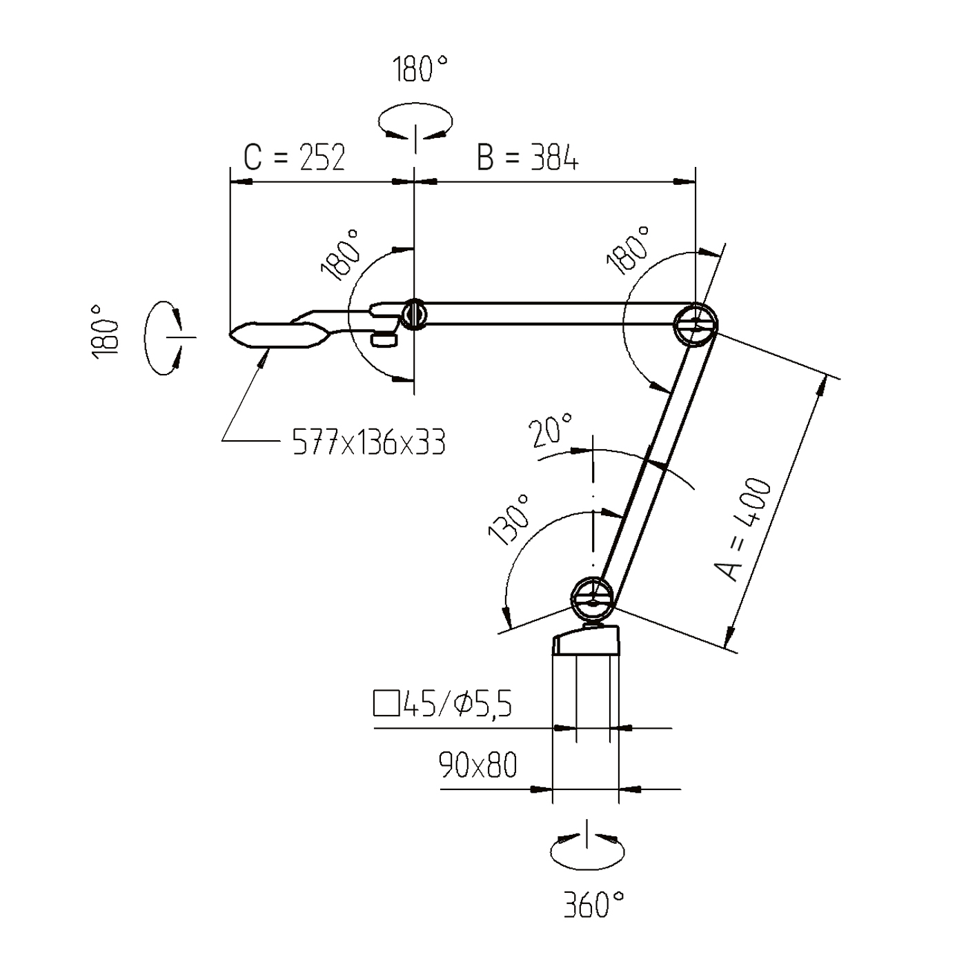 Taneo Lab 30-5000 LED bench light - 1 piece