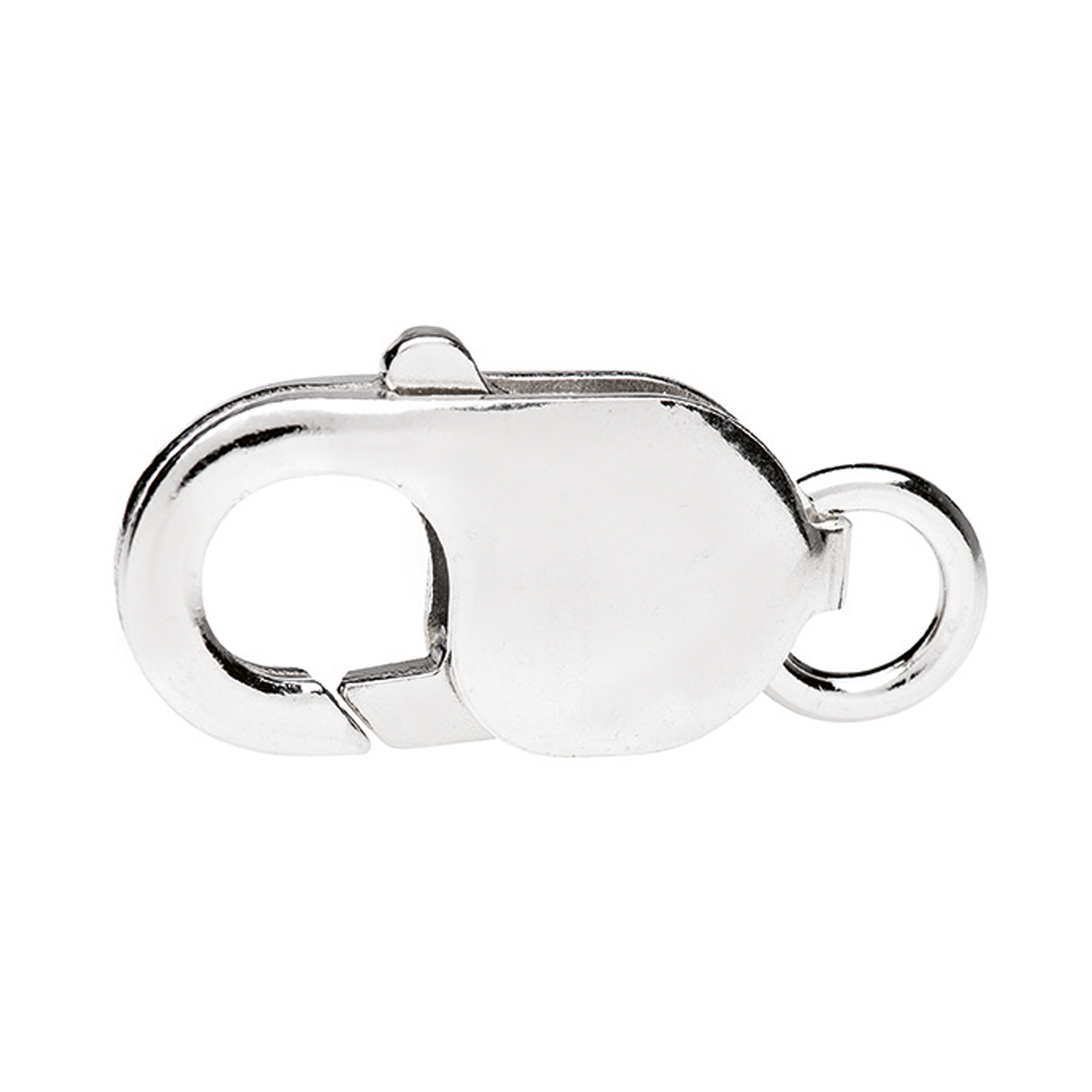 Lobster Clasp, 925Ag, 10 x 18 mm, with Ring - 1 piece