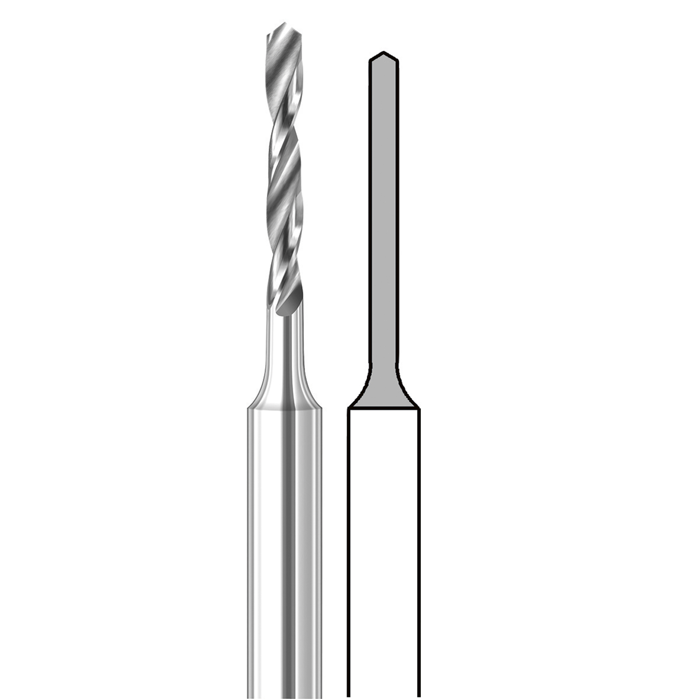 Busch HM-Spiralbohrer, Fig. 4203S, ø 0,9 mm - 2 Stück