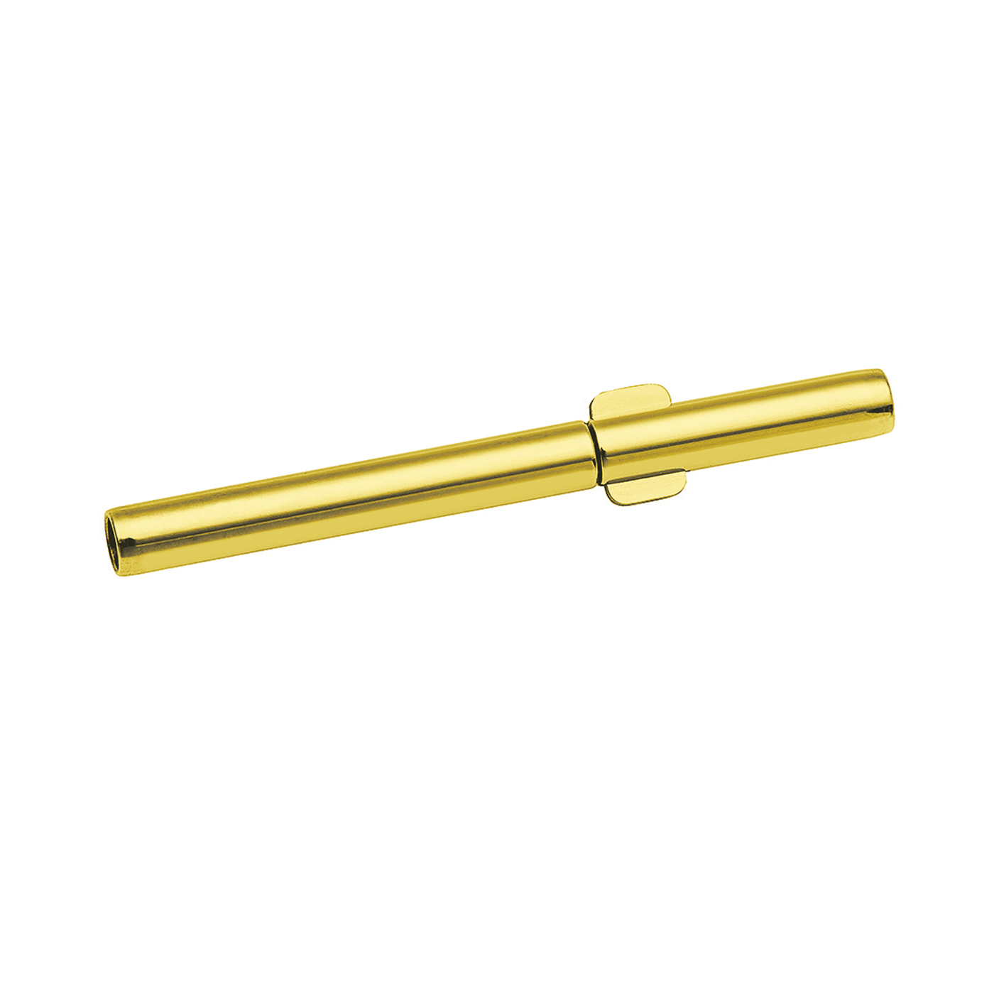 Double Clip Clasp, Stainless Steel Gold-Pl., ø 2.0 x 1.5 mm - 1 piece