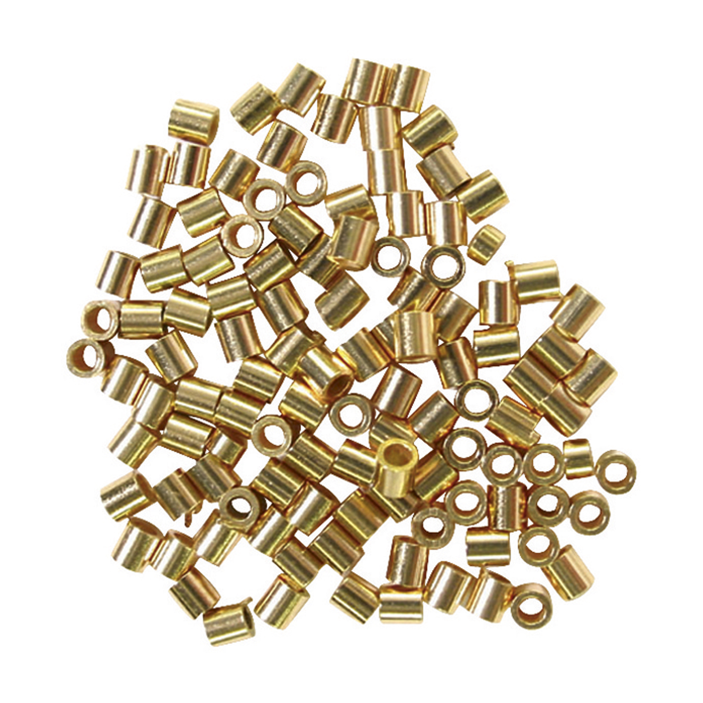 Crimps Crimp Tubes, 925Ag Gold-Plated, ø 2.0/1.0 mm - 100 pieces