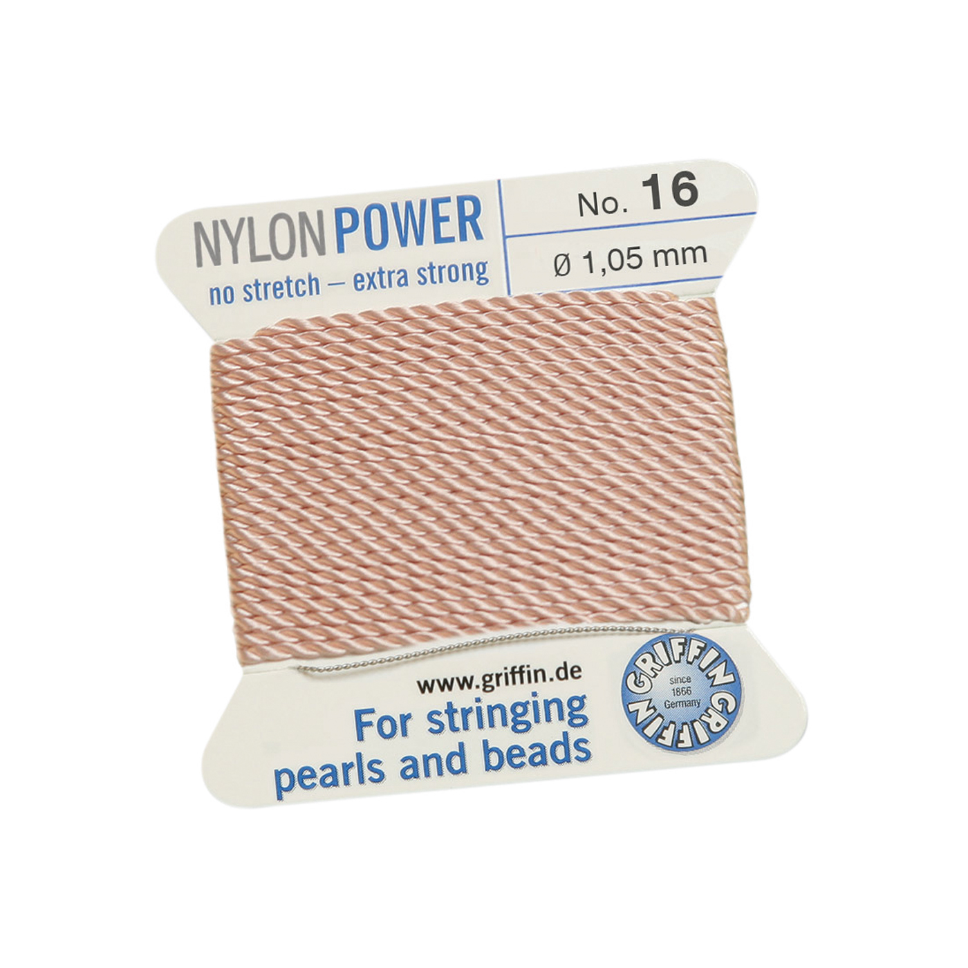 Bead Cord NylonPower, Light Pink, No. 16 - 2 m