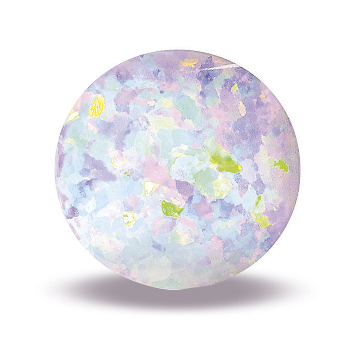 Opal Imitation, White, Round Cabochon, ø 6.00 mm - 1 piece