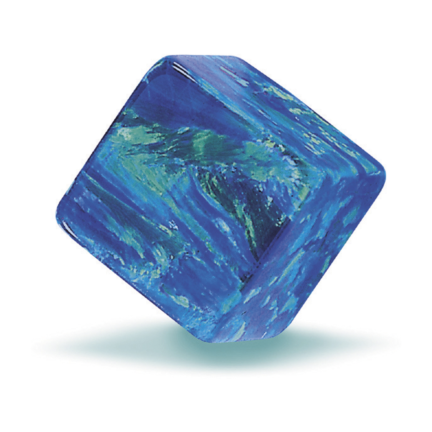 Opal Imitation, Blue, Cube, 5.00 x 5.00 mm - 1 piece