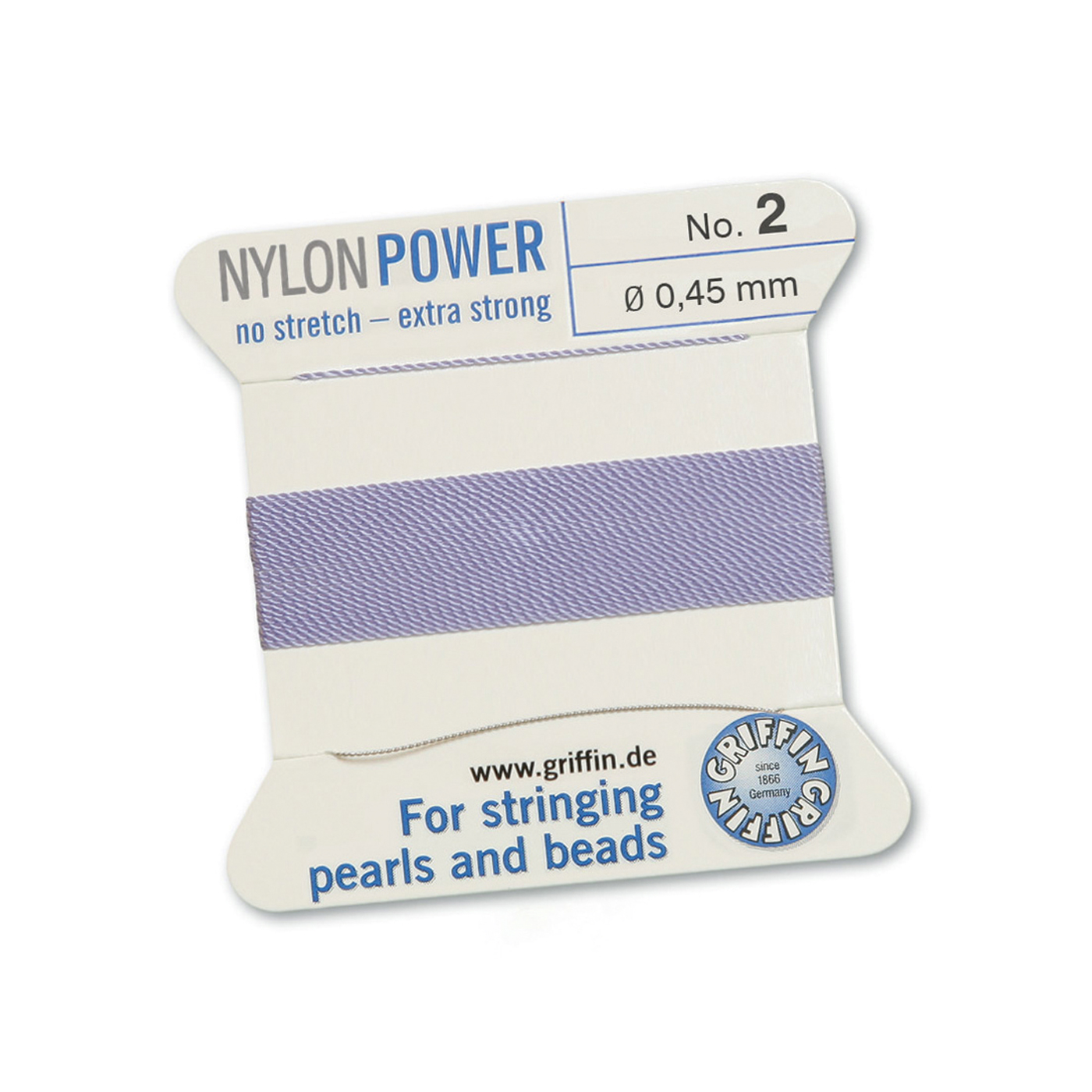 Bead Cord NylonPower Perlseide, lila, Nr. 2 - 2 m