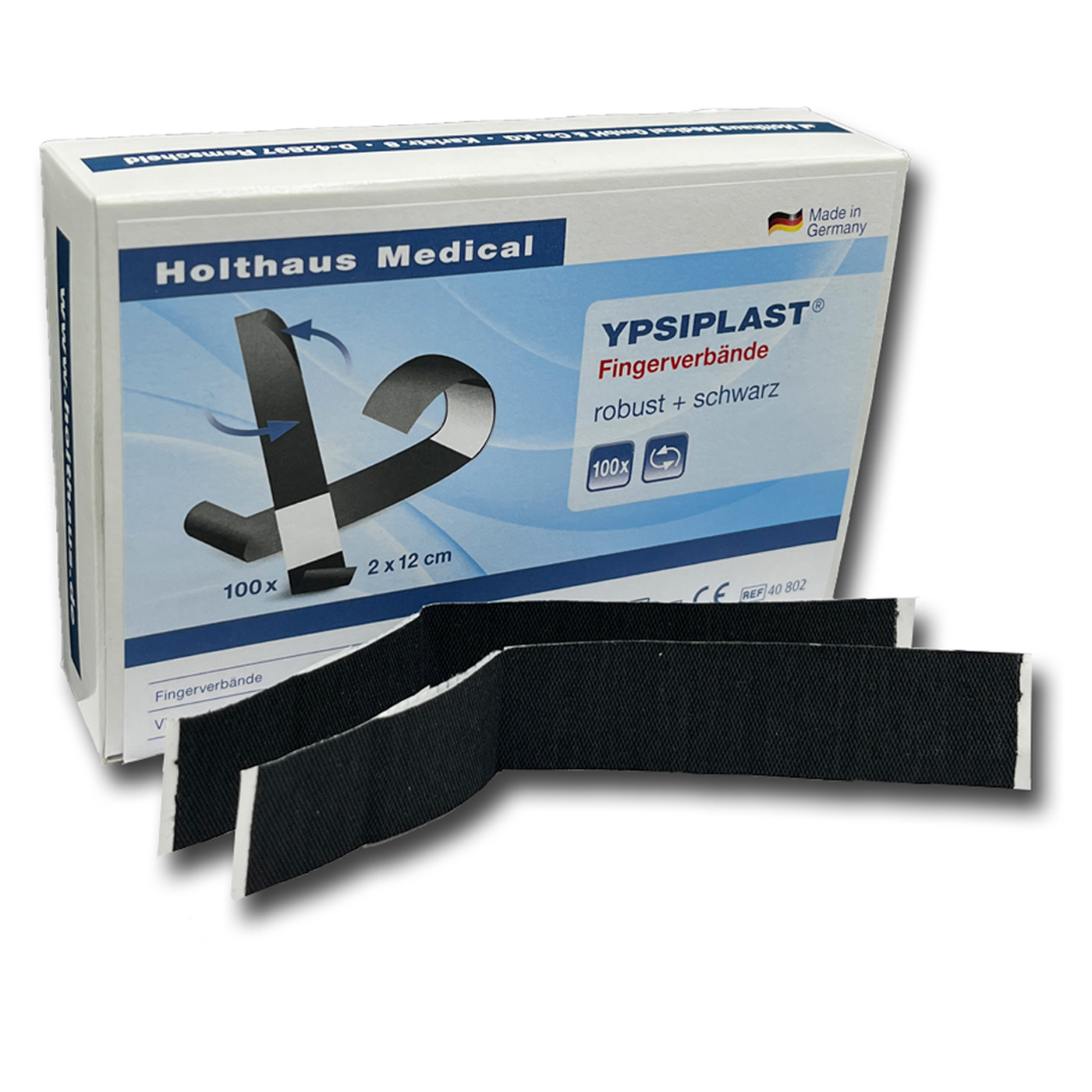 Holthaus Medical Ypsiplast Fingerverbände, robust + schwarz - 100 Stück