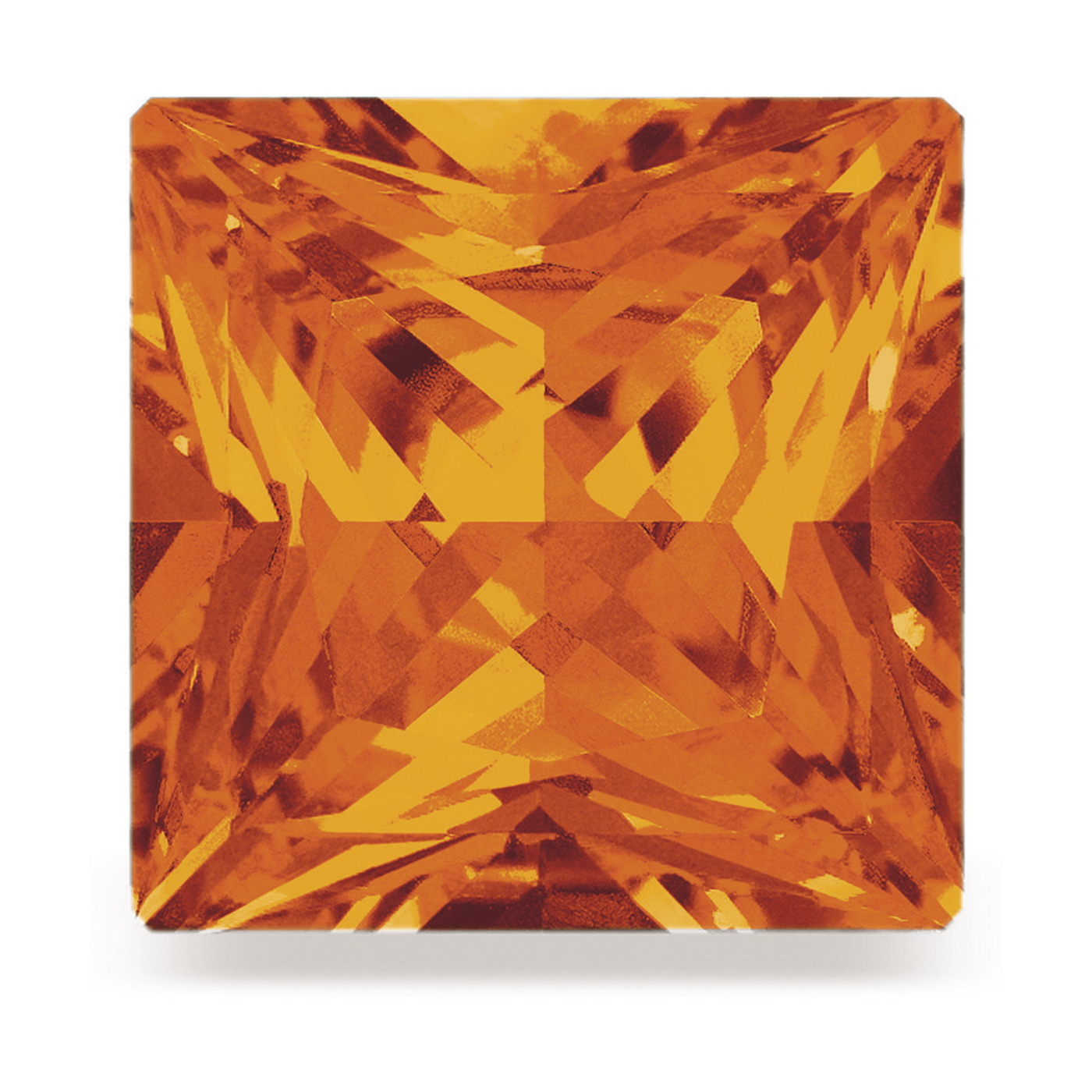 Topaz, Carré, Orange, Faceted, 2.50 x 2.50 mm - 1 piece