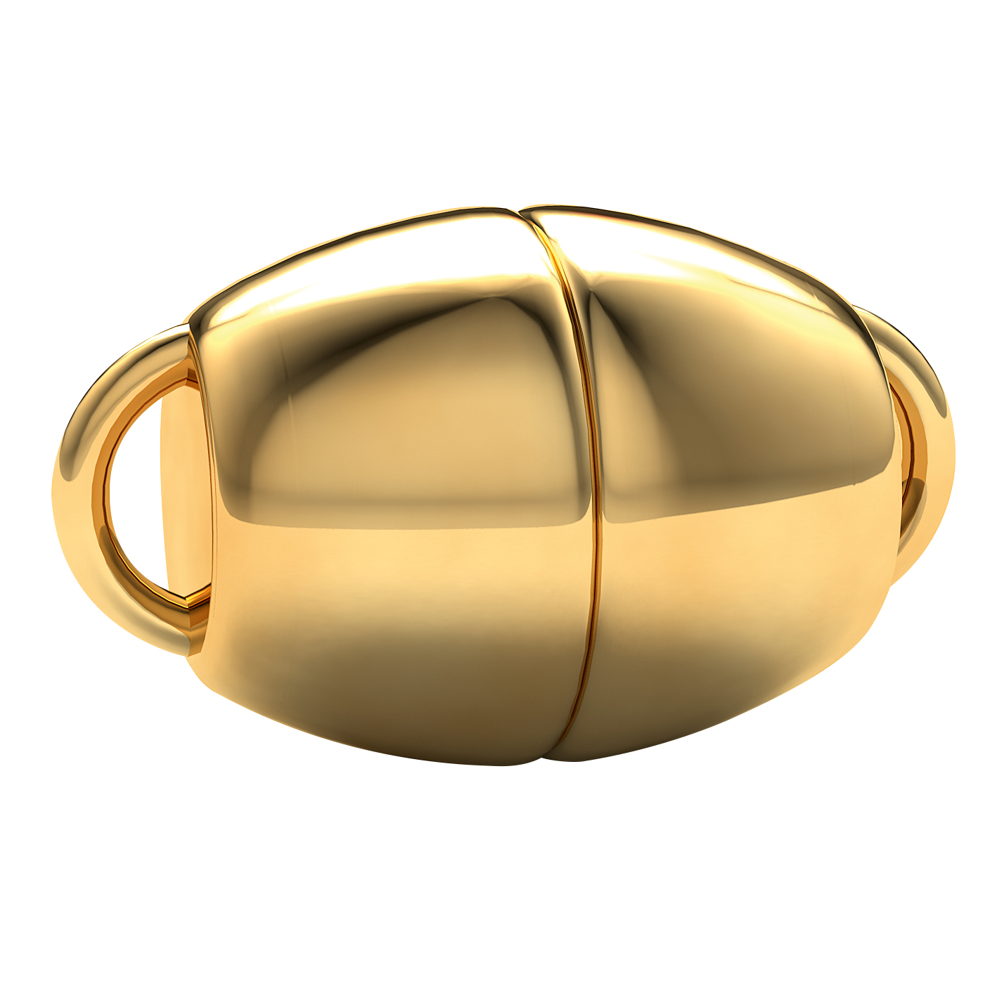 Magnetic Clasp, Barrel, 925Ag Gold-Plated, Polished, 8x10mm - 1 piece