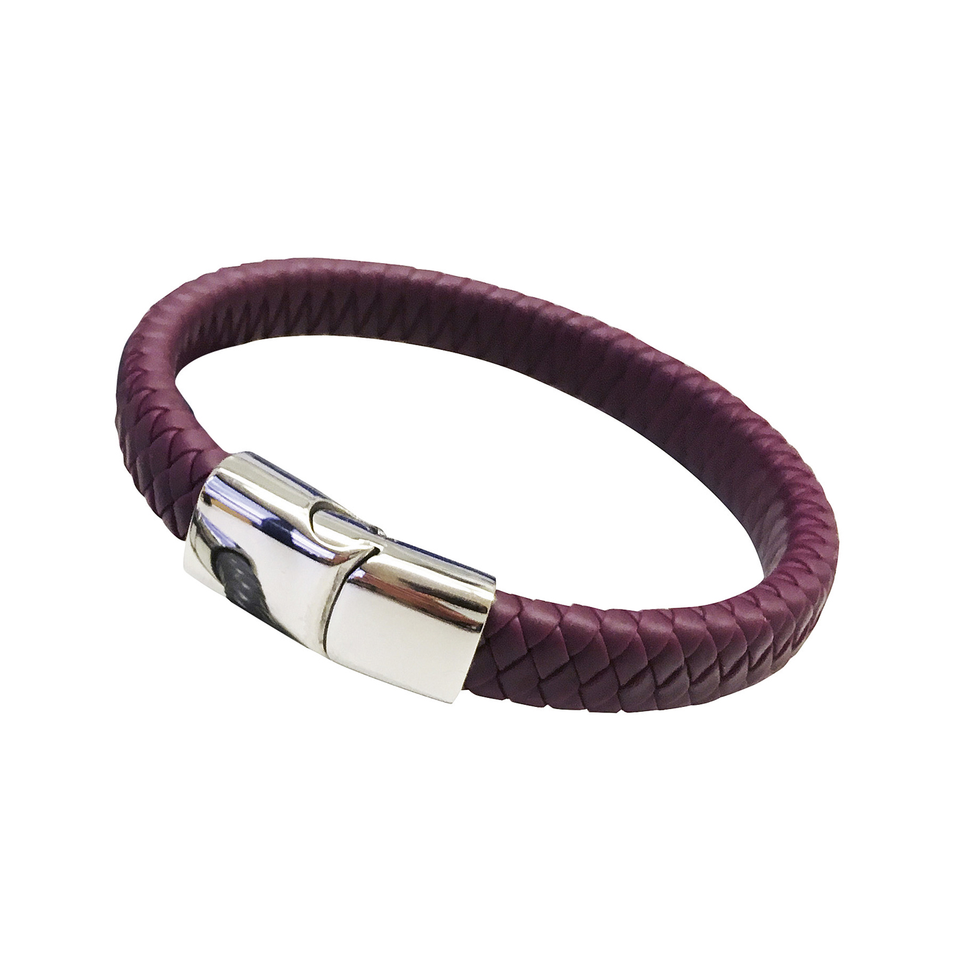 Caoutchouc Bracelet, Bordeaux, Length 21 cm - 1 piece