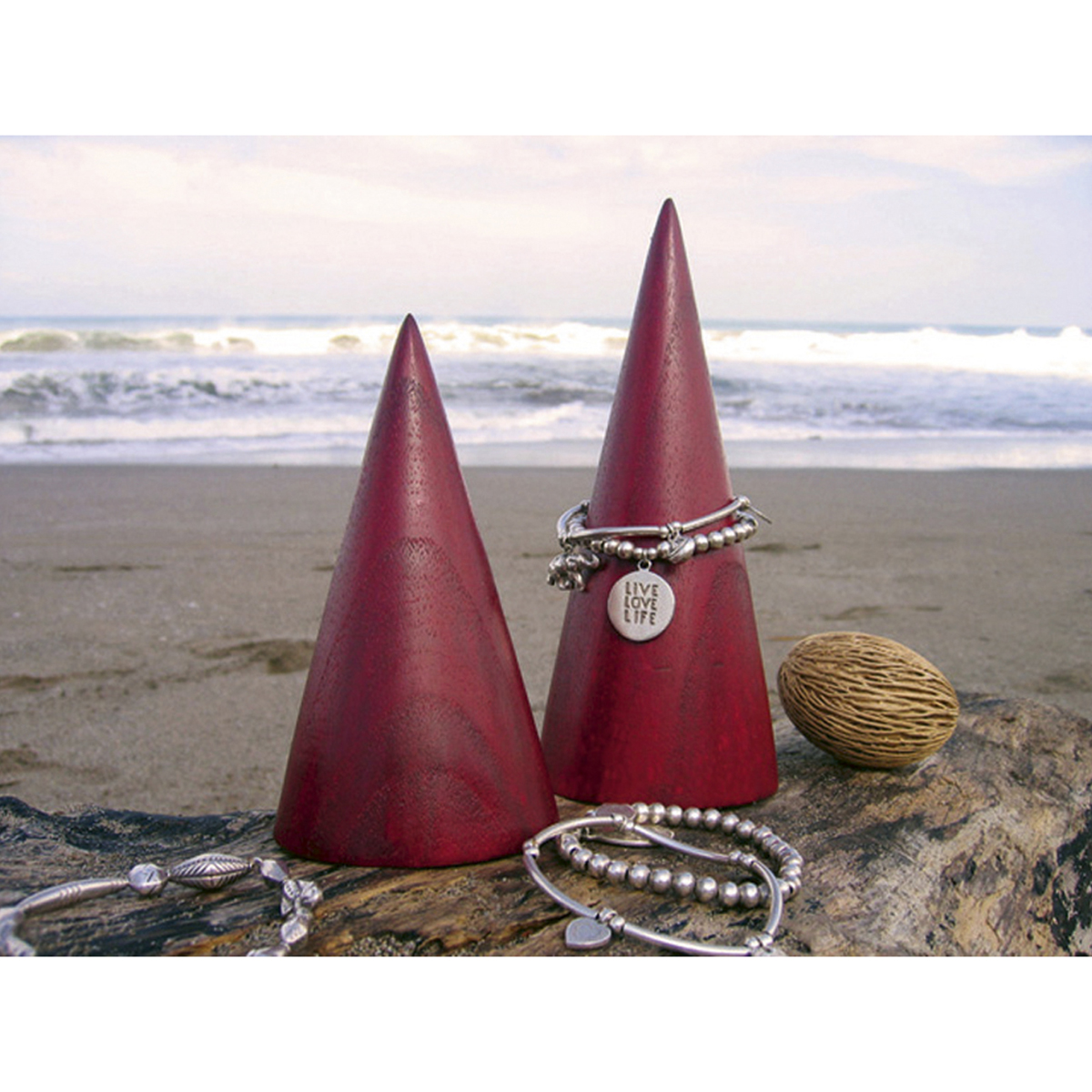 Bracelet Holder Cone, Red - 1 set