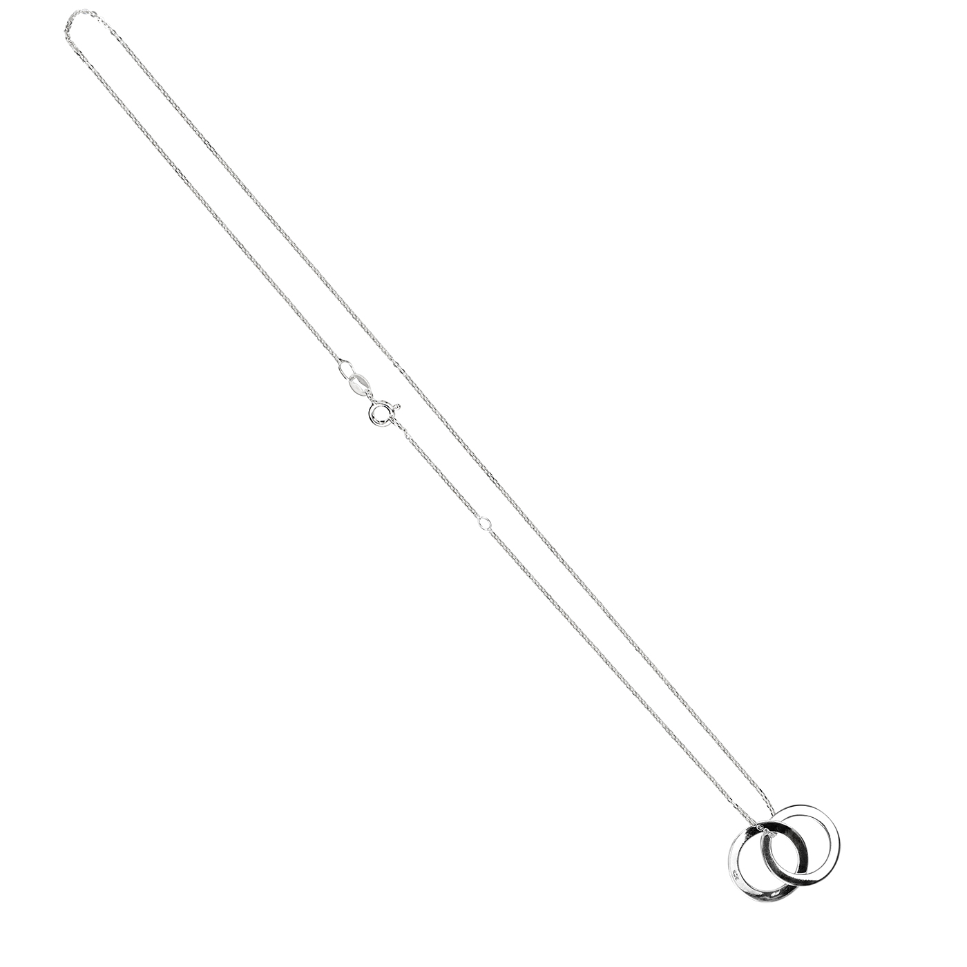 Familienkette, 925 Ag, mit zwei Ringen, 45 cm - 1 Stück