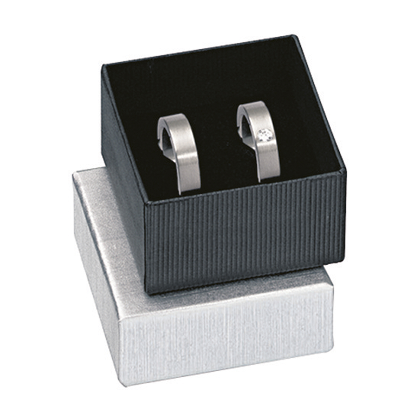 Jewellery Packaging "Alu-Elle", Alu Black, 50 x 55 x 32 mm - 1 piece