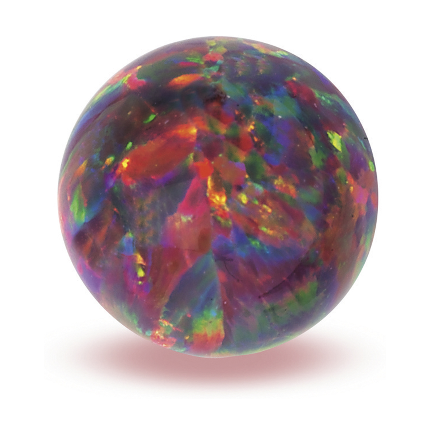 Opal Imitation Ball, Red, ø 4 mm, Spot Drilled - 1 piece